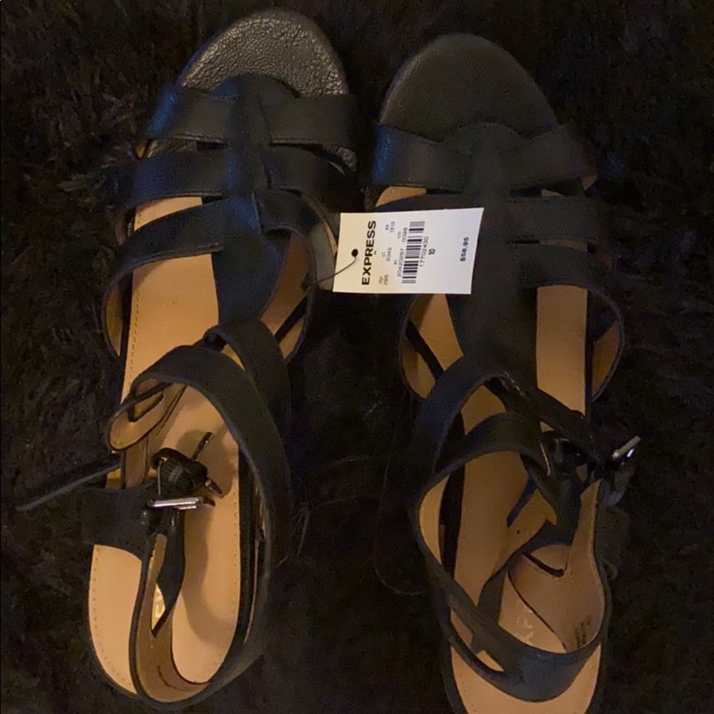 Express Black Cork wedge Shoes